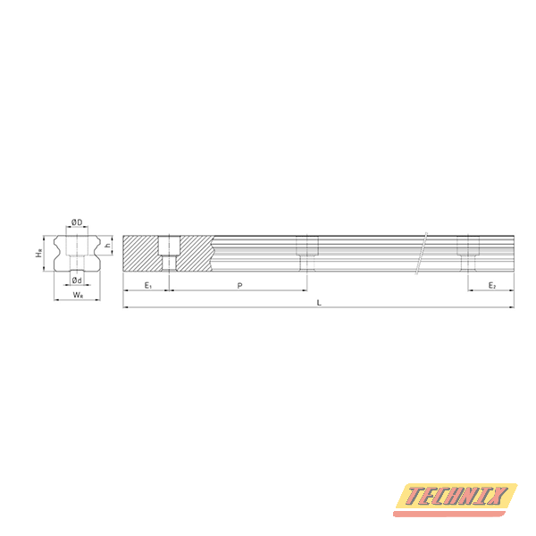 Направляющая HCR35RH (HGR35RH) L=400 см TECHNIX