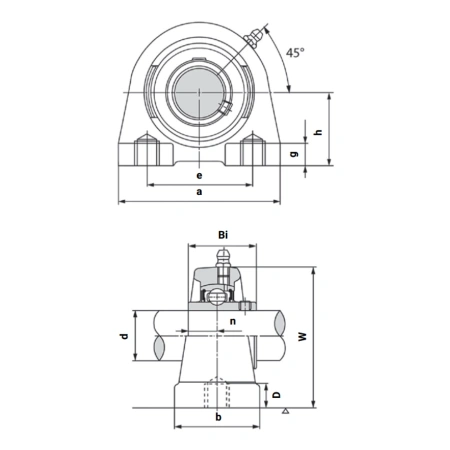 Подшипниковый узел UCPA205 LIGHT TECHNIX