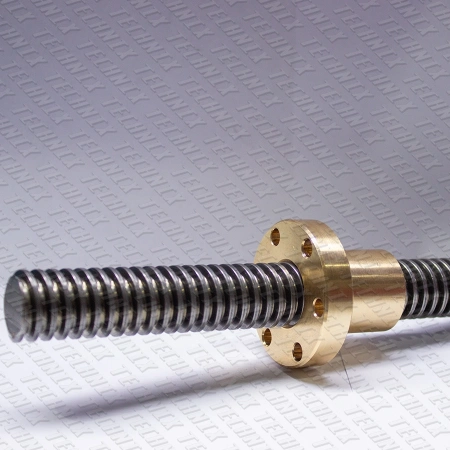 Гайка трапецеидальная с фланцем бронзовая BFM 24-5-G (диаметр 24 мм, шаг 5 мм) левая резьба TECHNIX PRO