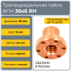 Гайка трапецеидальная с фланцем латунь HPB59-22 BFM 36-6-D (диаметр 36 мм, шаг 6 мм) правая резьба TECHNIX PRO