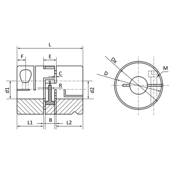 Муфта JC14-C (d=4 мм) соединительная виброгасящая TECHNIX