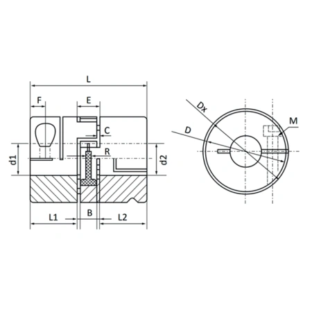 Муфта соединительная виброгасящая JC55-C (d=10 мм) TECHNIX