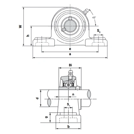 Подшипниковый узел UCP203 LIGHT TECHNIX