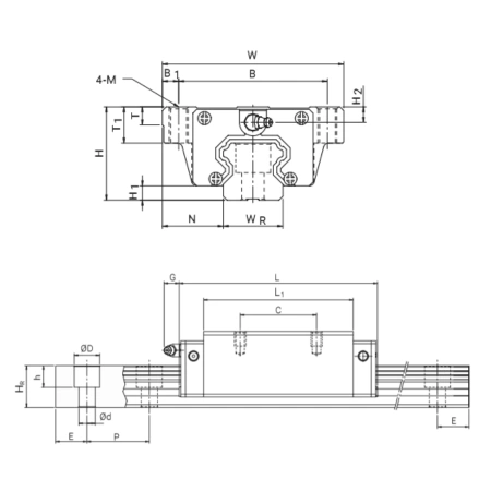 Каретка HGW30CCZAH TECHNIX