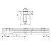 Направляющая RGR45RP L=57 см (роликовая) TECHNIX