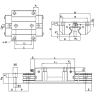Каретка RGW35CCZAP (роликовая) TECHNIX (чертёж)