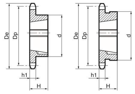 Звездочка под втулку тапербуш для цепи: 10B-1, Z=57, 5/8" x 3/8" TS10057 (PHS 10B-1 TB 57) TECHNIX