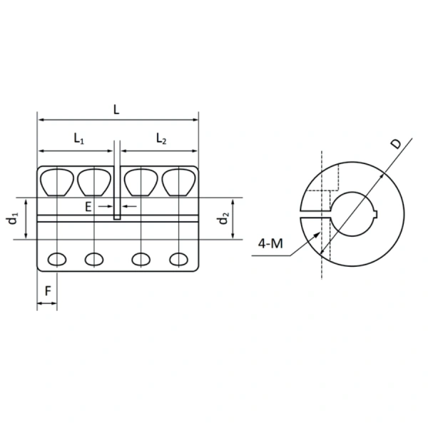 Муфта RC20-C (d=6мм) соединительная жесткая TECHNIX