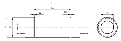 Линейный подшипник LME30-UU (KB3068PP) TECHNIX (чертёж)