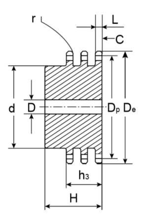 Звездочка со ступицей под расточку для цепи 10B-3, z=8, 5/8” x 3/8” PT10008 (PHS 10B-3B8) TECHNIX
