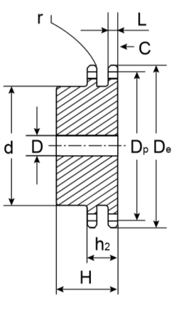 Звездочка со ступицей под расточку для цепи 12B-2, z=17, 3/4" x 7/16" PD11017 (PHS 12B-2B17) TECHNIX