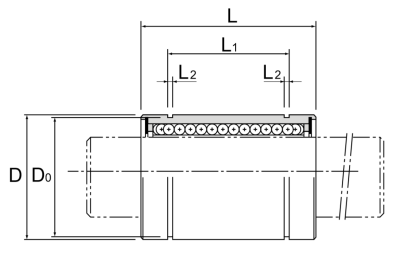 Линейный подшипник LM16-UU TECHNIX (чертёж)