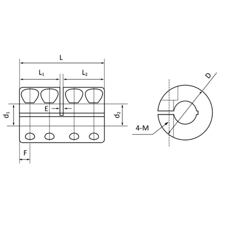 Муфта соединительная жесткая RC30-C (d=6 мм) TECHNIX