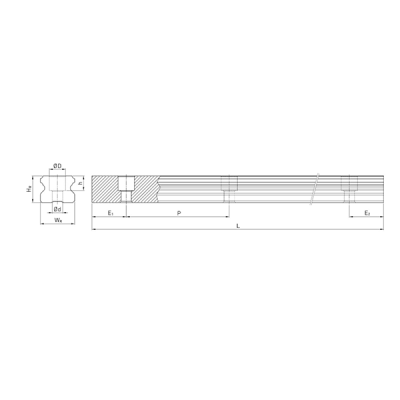 Направляющая HGR35 TECHNIX (чертёж)