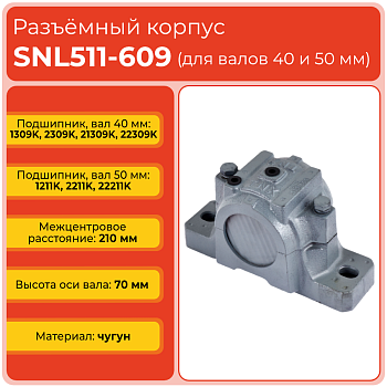 Разъемный корпус SNL511-609 TECHNIX (без подшипника)