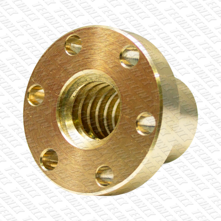 Гайка трапецеидальная с фланцем бронзовая BFM 28-5-D (диаметр 28 мм, шаг 5 мм) правая резьба TECHNIX PRO