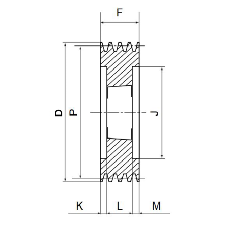 Шкив клиновой SPC 224 03 TB (PHP 3SPC224TB) под втулку тапербуш TECHNIX