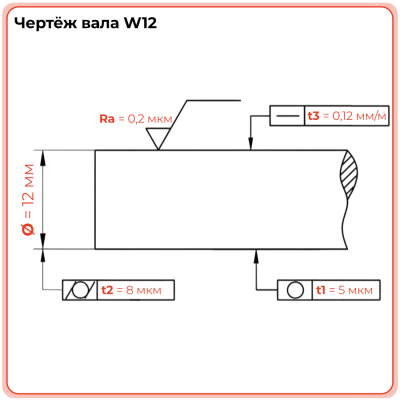 Вал прецизионный W12 TECHNIX